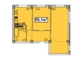 Николаевский 2, корпус 2: Планировка 2-комн 55,1 м²