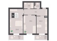 Курортный, этап 1, корпус 1: Планировка 2-комн 66,2, 66,8 м²