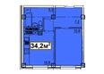 Николаевский 2, корпус 1: Планировка 1-комн 34,2 м²