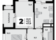 Родной дом 2, литер 3: Планировка 2-комн 47,8 м²