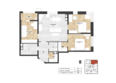 Менделеев, 1 очередь: Планировка 3-комн 79,1 м²
