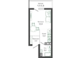 Флора, 3 этап литера 4: Планировка 1-комн 23,8 м²