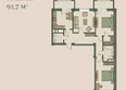 Резиденция Альма: Планировка 3-комн 92,7 м²
