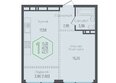 Гарантия на Обрывной, литера 3: Планировка 1-комн 41,78 м²