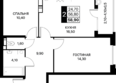 СМАРТПОЛЕТ, литер 11.1: Планировка 2-комн 58,9 - 59,3 м²