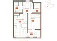 Молодежное, корп 3: Планировка 1-комн 40,5, 40,8 м²