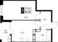 Эстет, литер 45.1: Планировка 1-комн 39,4, 39,8 м²
