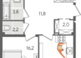 Рекорд 2, литера 2: Планировка 3-комн 101,4 м²