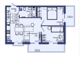 Резиденция Анаполис, дом 9: Планировка 3-комн 56,5 м²