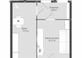 Образцово, дома 9-10: Планировка 1-комн 34,77 м²