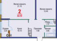 Красный металлист, дом 5: Планировка 2-комн 60,1 м²