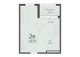 Ботаника, сек 1-2: Планировка 2-комн 43,07 м²