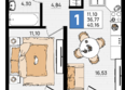 Резиденция морей, корпус Е1: Планировка 1-комн 40,16 м²