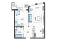 Режиссёр, литера 3: Планировка 1-комн 39,1 м²