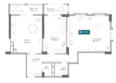 Золотой Берег, литер 1: Планировка 2-комн 97,05, 97,3 м²