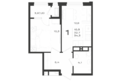 Нагория: Планировка 1-комн 34,3 м²