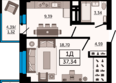 Four Premiers (Фор Примьерс), 2: Планировка 1-комн 37,34 м²