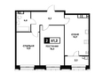 Кварталы 17/77, литер 7.4: Планировка 2-комн 61,2 - 61,7 м²