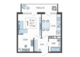 Режиссёр, литера 3: Планировка 1-комн 37,84 м²