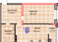 Суворов, дом 1: Планировка 1-комн 59,7 м²