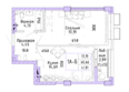 Орион: Планировка 1-комн 41,91 м²