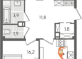 Рекорд 2, литера 2: Планировка 3-комн 101 м²
