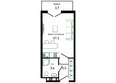 Флора, 1 этап литера 7: Планировка 1-комн 25,7 м²