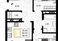 На Высоком берегу, дом 1: Планировка 3-комн 68,4 м²
