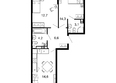 Лестория, дом 2: Планировка 2-комн 58,8 м²