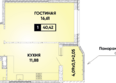 Губернский, литера 35: Планировка 1-комн 40,42 м²