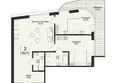 Нега: Планировка 2-комн 89,7 м²