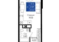 Приморье: Планировка Студия 22,6, 23,29 м²