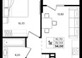 Лермонтов Парк: Планировка 1-комн 34 м²