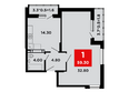 Neo-квартал Красная площадь, 20: Планировка 1-комн 59,3 - 59,6 м²