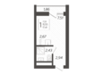 Кислород, корпус 13: Планировка 1-комн 17,41 м²