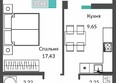Единство: Планировка 1-комн 37,28 м²