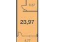 Каравелла Португалии, литера 10: Планировка Студия 23,97 - 27,95 м²