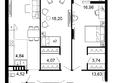 1799, литера 2.3: Планировка 3-комн 90,51 м²