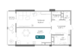 Золотой Берег, литер 3: Планировка 1-комн 57,86 м²