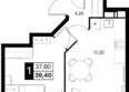 Эстет, литер 48.1: Планировка 1-комн 39,4 м²