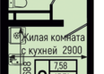 Ботаника Хиллс, лит 1: Планировка Студия 17,19 м²