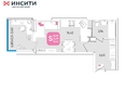 Любимово, 12 квартал литер 1: Планировка 1-комн 29,39 м²