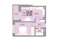 Зеленый город: Планировка 1-комн 37,44, 37,76 м²