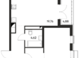 Листория, этап 1: Планировка 1-комн 57,3 м²