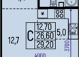 Звезды, литер 11: Планировка Студия 29, 29,2 м²