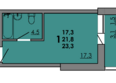 Грей, кв-л 11-3: Планировка Студия 23,3 м²