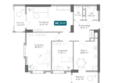 Золотой Берег, литер 2: Планировка 3-комн 82,79, 83,29 м²