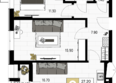 На Высоком берегу, дом 1: Планировка 2-комн 58 м²