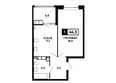 Кварталы 17/77, литер 7.1: Планировка 1-комн 44,3 м²