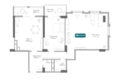 Золотой Берег, литер 2: Планировка 2-комн 101,71, 101,72 м²